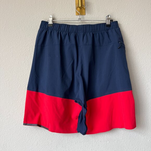 Lululemon Navy Red Colorblock 9" Outpacer Shorts - Picture 2 of 3
